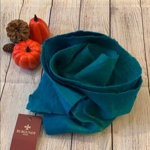 Burgundy Home Turquoise Silk/Wool Scarf NWT